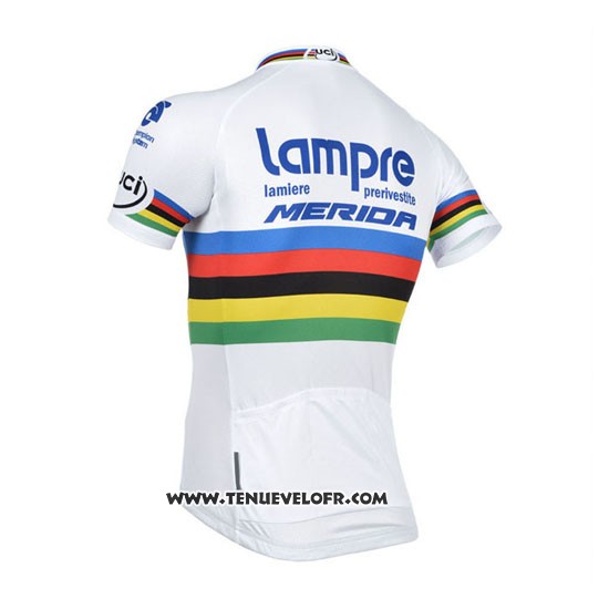 2013 Maillot Ciclismo UCI Mondo Champion Lider Lampre Merida Manches Courtes et Cuissard